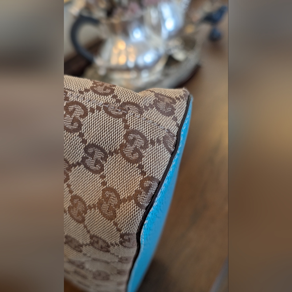 Gucci GG‎ Beige and Tiffany Blue Women's Top handle - Picture 8 of 12
